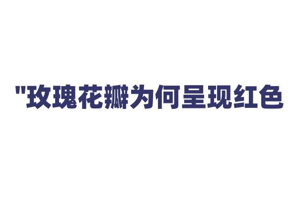 "玫瑰花瓣为何呈现红色？"